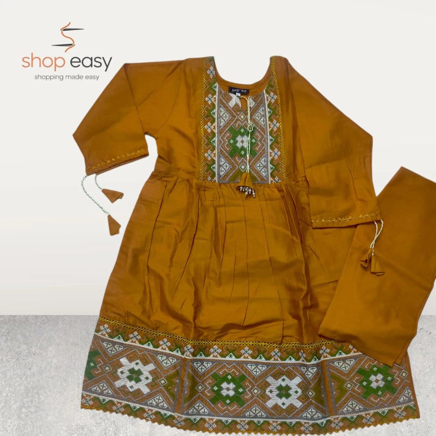 Frock 2 pcs embroided for kids