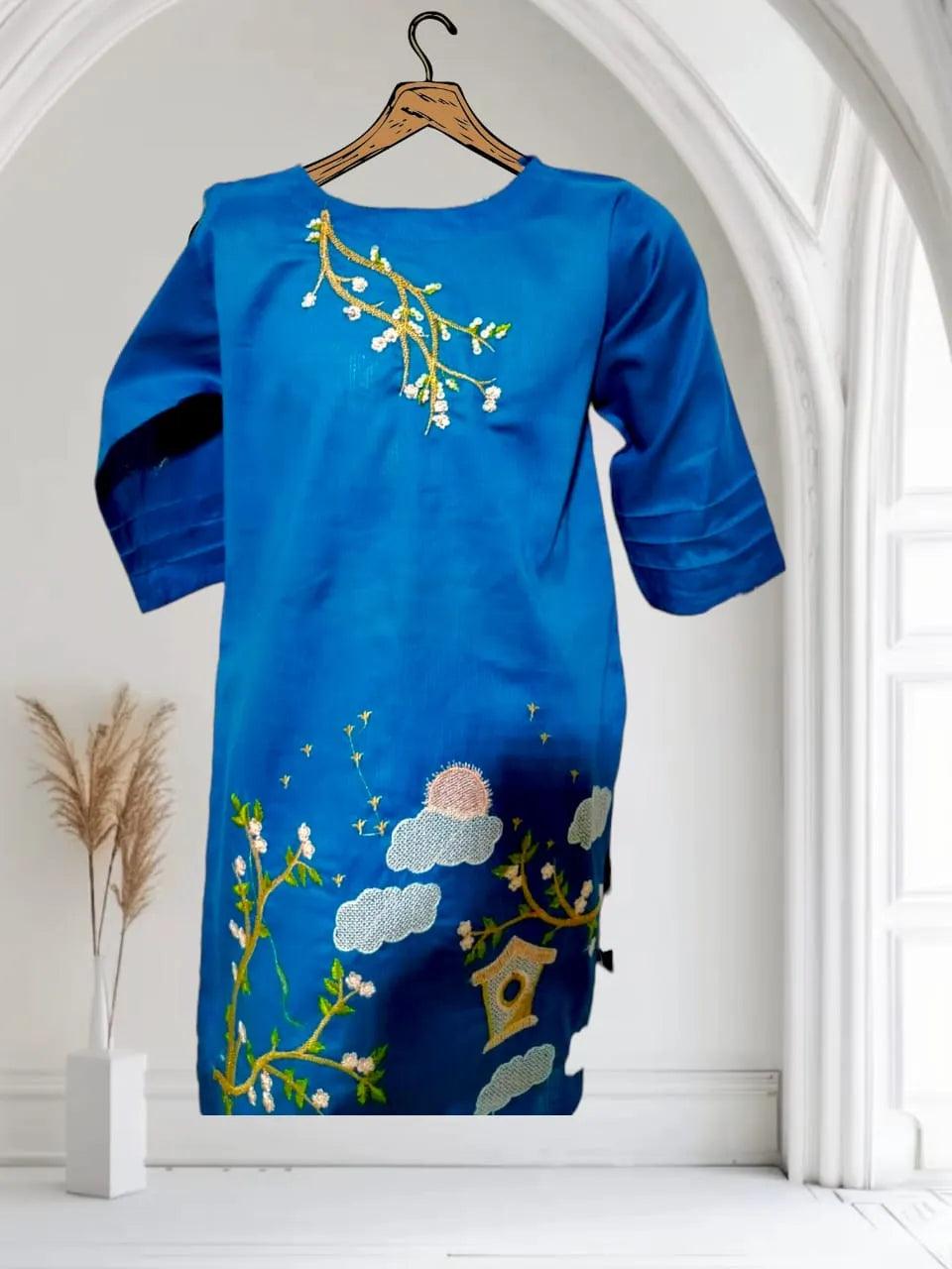 2-Piece Embroidered Pure Doria Lawn Suit