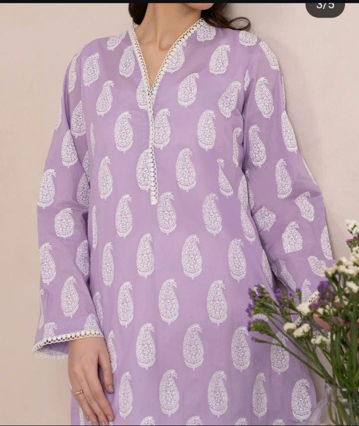 Zellbury high-quality embroided lawn fabric, this printed kurta