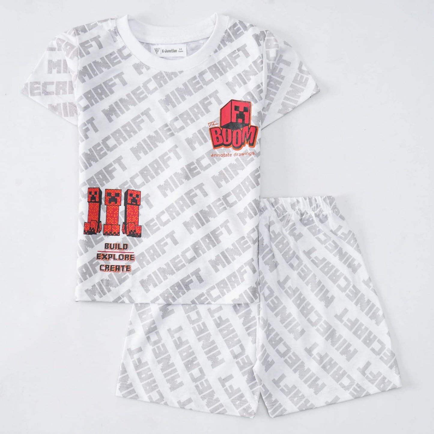 Boys 2-Piece Suit – Minecraft Design (Half Sleeves)