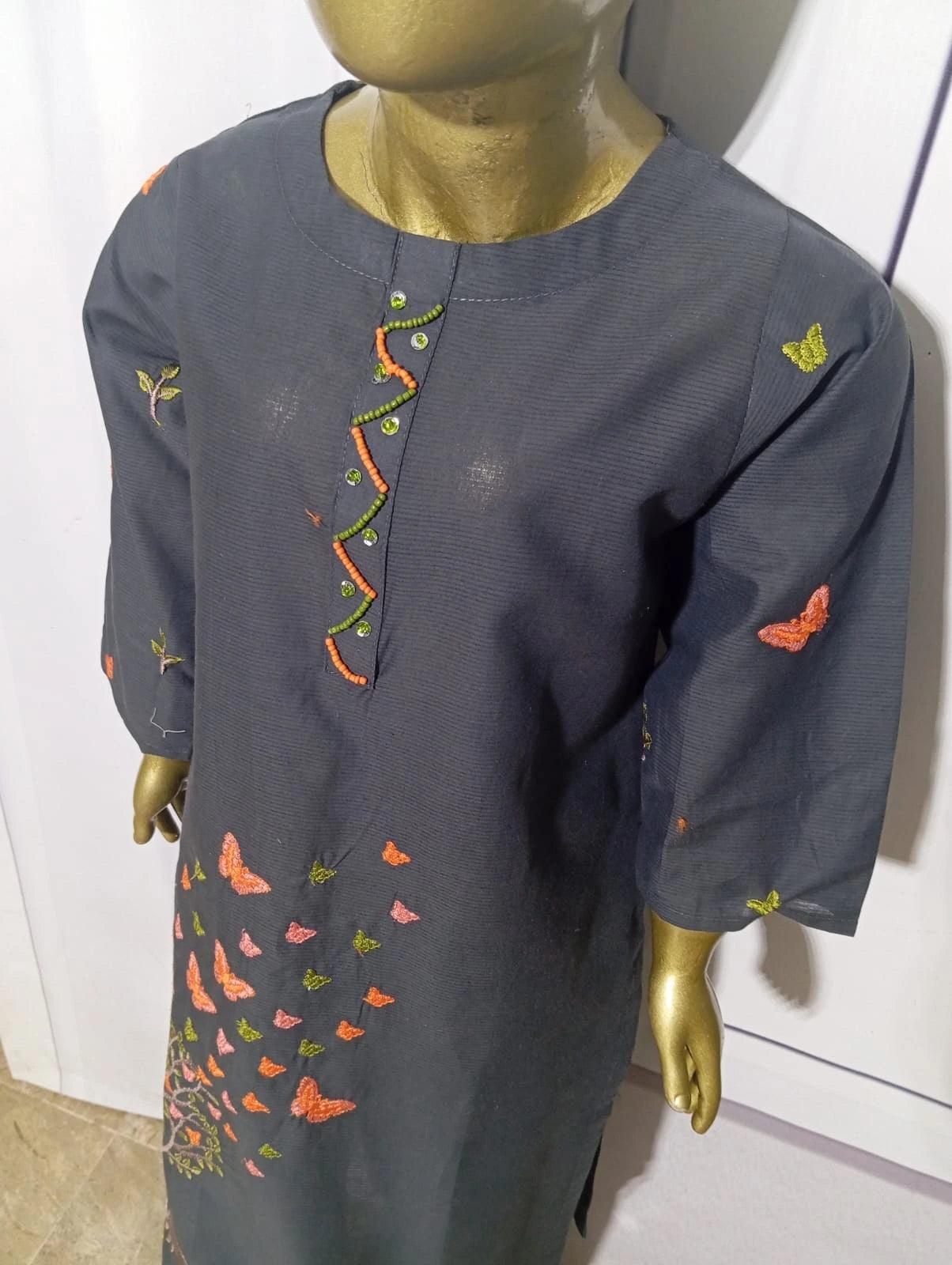 2-Piece Embroidered Doria Lawn Suit