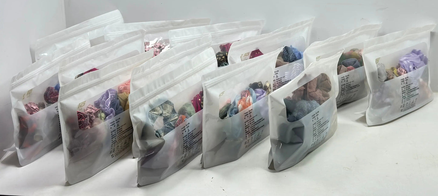12 PCS Premium Scrunchies Set in Pouch – Soft & Stylish Hair Ties