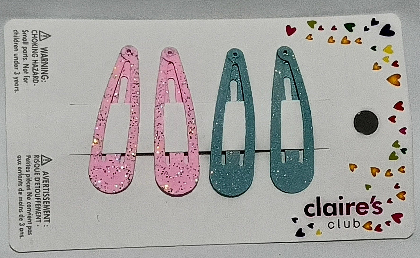 Glitter Snap Hair Clips – Set of 4 for Kids