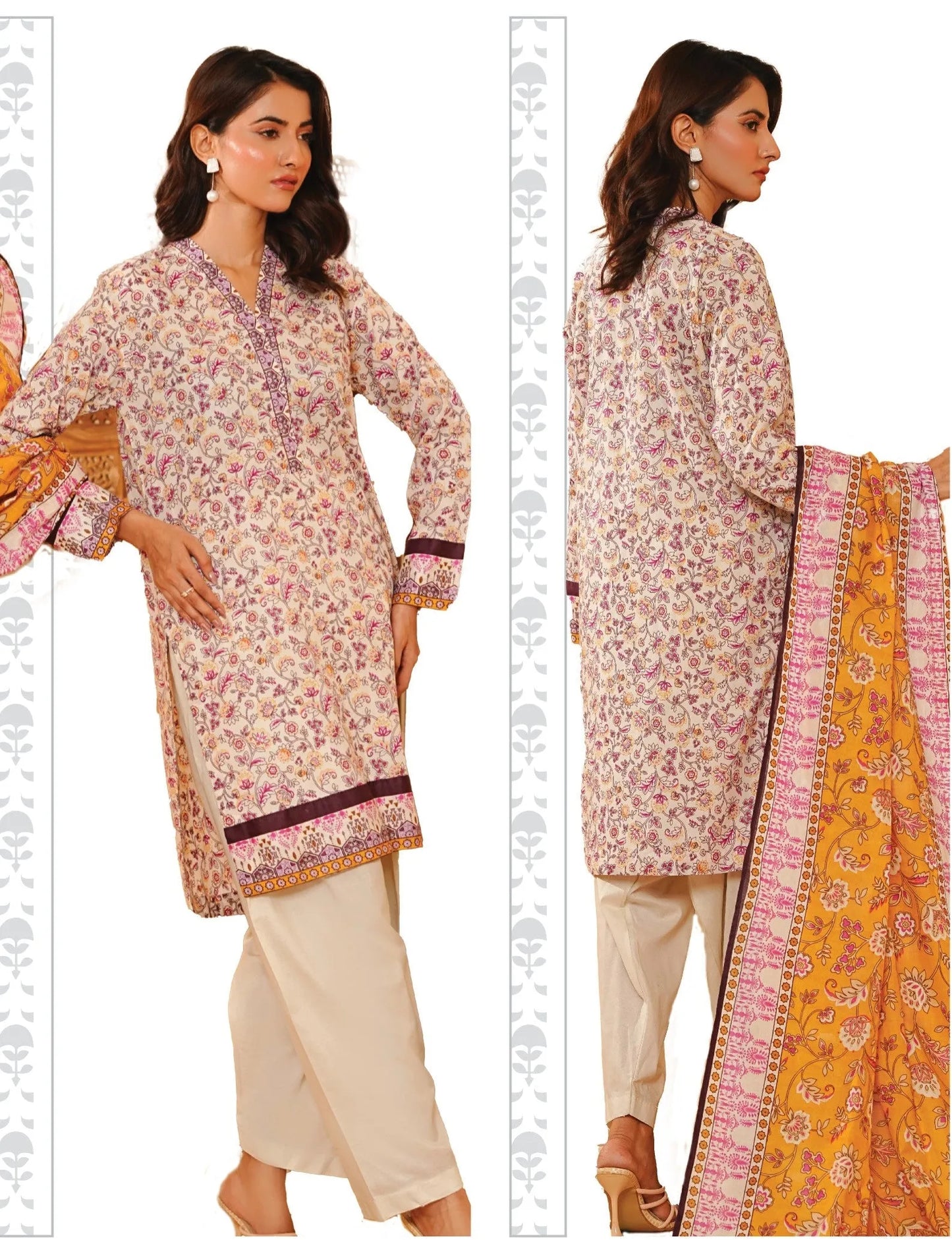 Khaadi SS'25 Doriya Edition – Unstitched 3 Piece Printed Lawn Suit