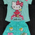 Cute Kitty Printed Summer Outfit (T-Shirt & Shorts Set)