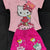 Cute Kitty Printed Summer Outfit (T-Shirt & Shorts Set)