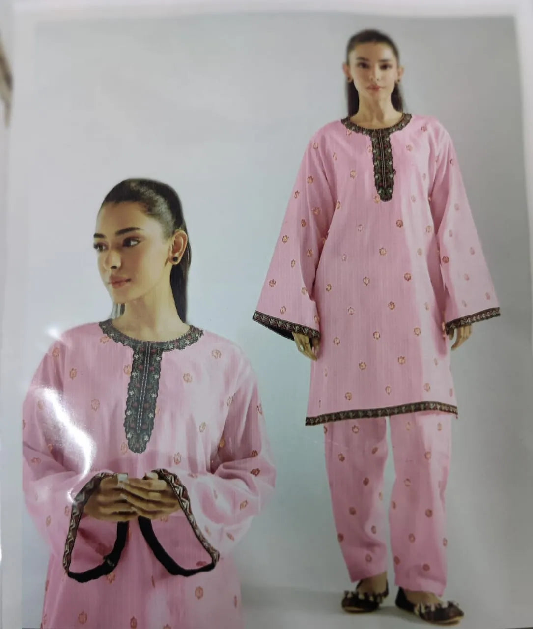 2Pcs Embroidered Pure Jacquard Lawn Suit with Embroidered Plazo