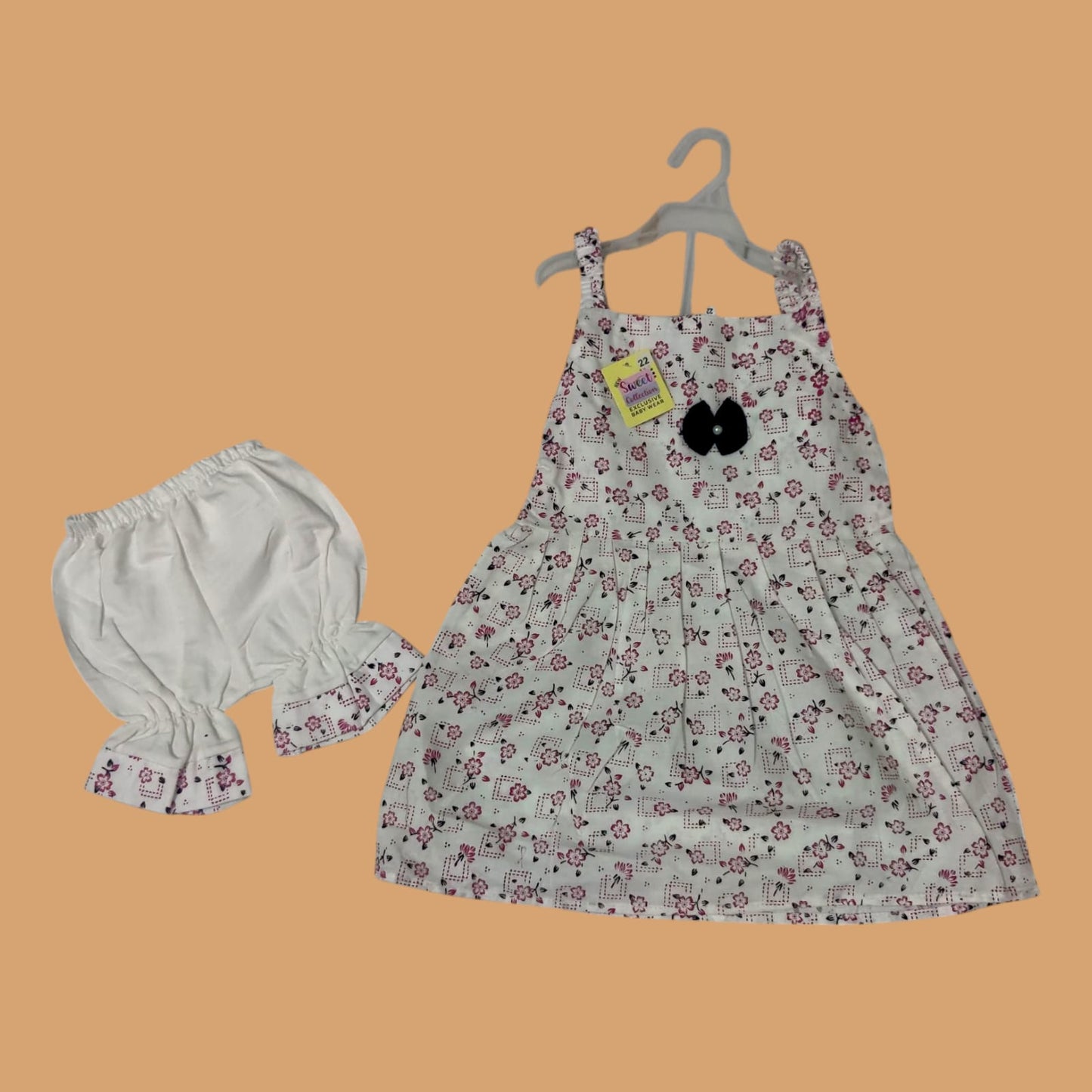 2-Piece Cotton Lawn Frock with Nicker Shorts – For Girls
