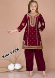 Kid's 2-Piece Embroidered Suit – Traditional Festive Wear