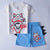 Boys 2-Piece Roar Design Suit – Half Sleeves Summer Wear