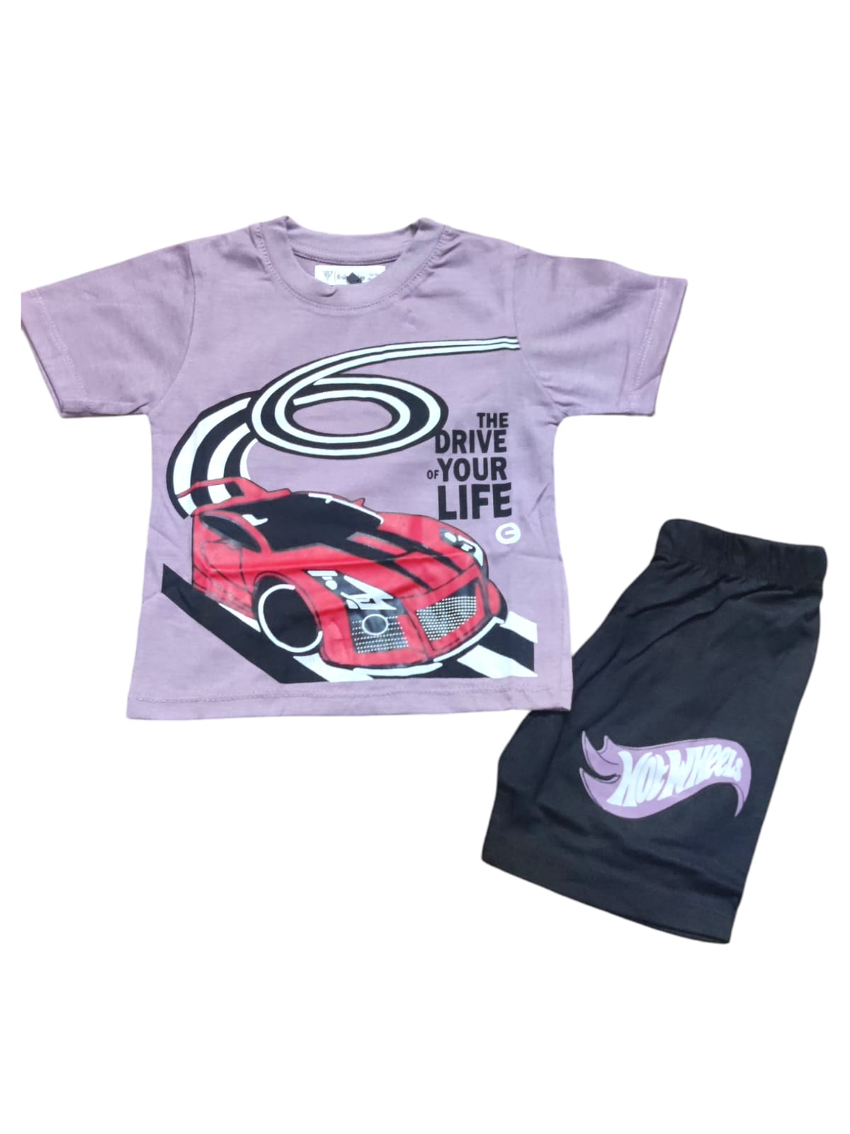 Boys 2-Piece Suit – Hot Wheels Design (Half Sleeves)