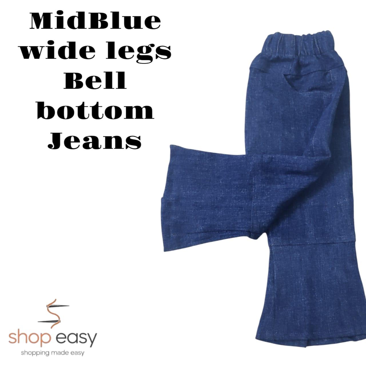 Plain Bell Bottom Jeans - Stylish & Comfortable