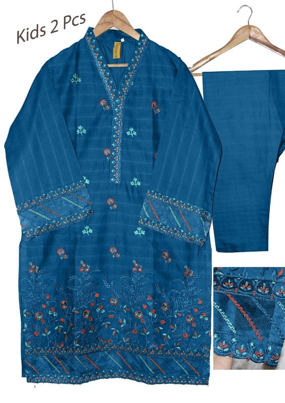 Kids 2-Piece Embroidered Pure Doria Lawn Suit – Elegant Summer Wear