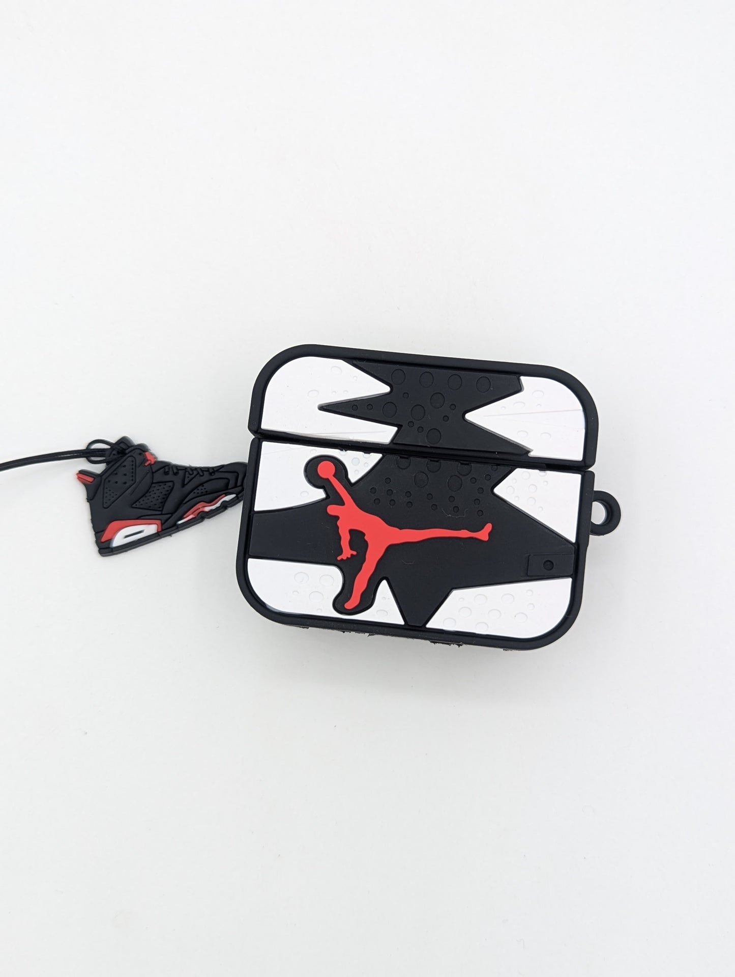 Jordan-Inspired Shockproof AirPods Case – With Sneaker Keychain