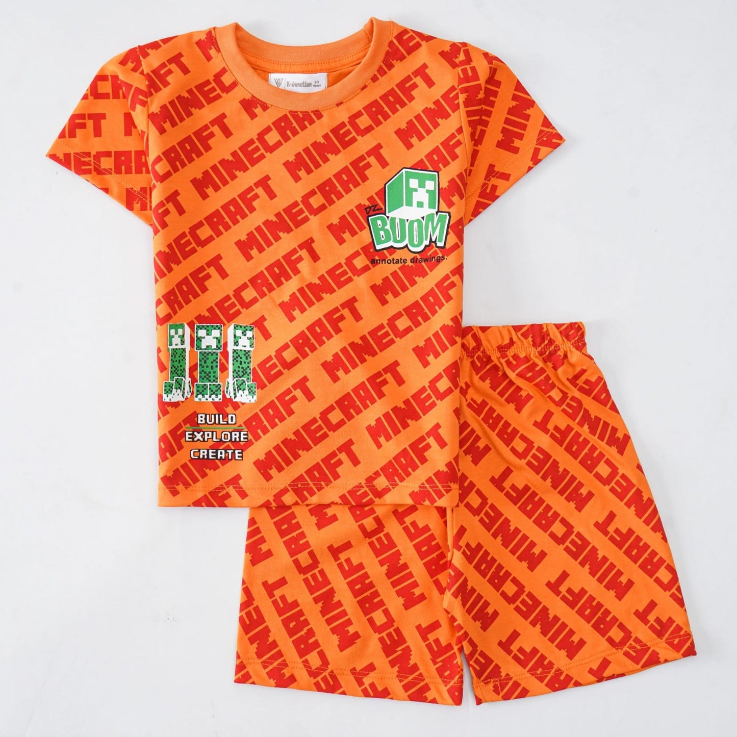 Boys 2-Piece Suit – Minecraft Design (Half Sleeves)