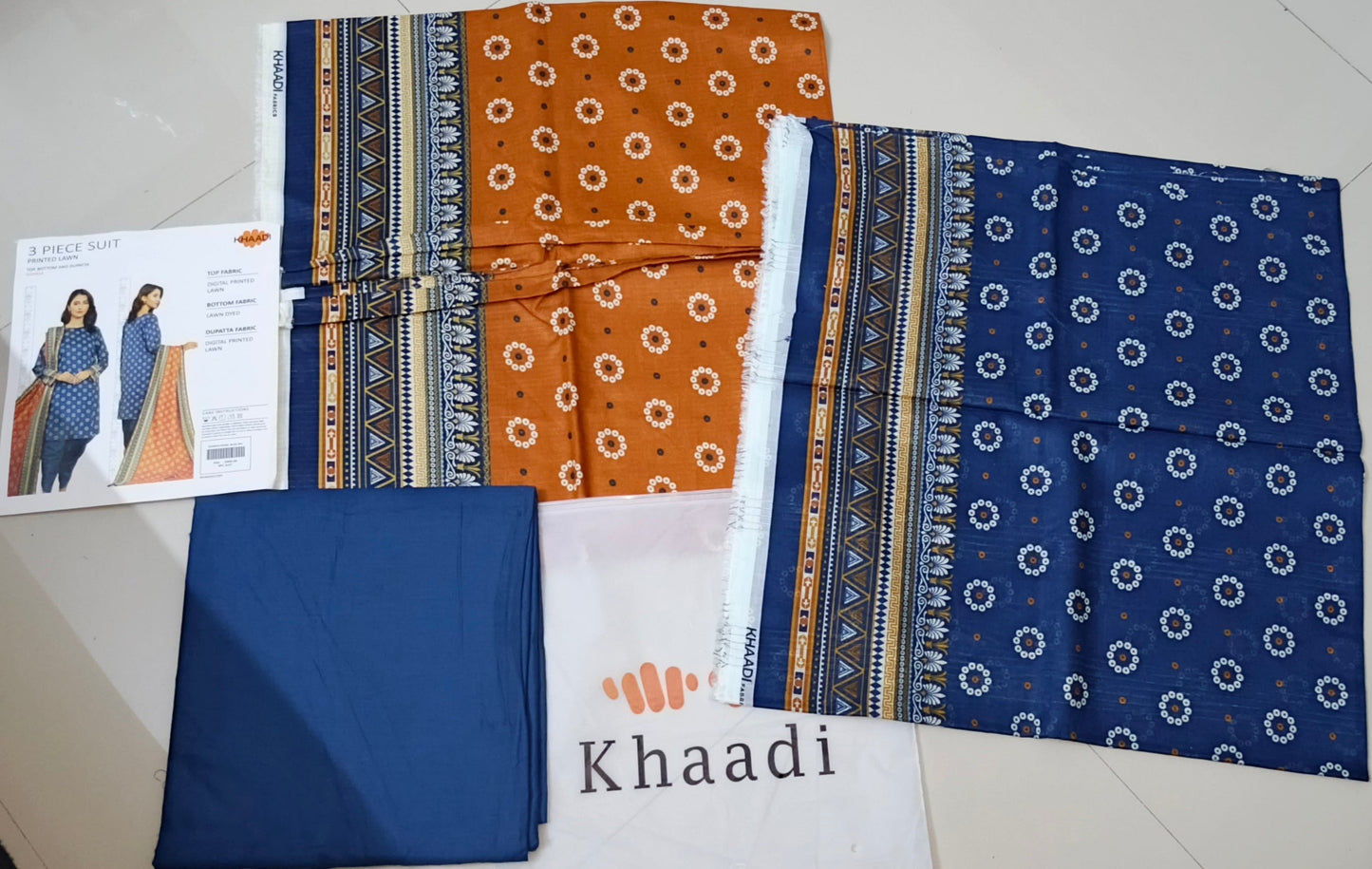 Khaadi SS'25 Doriya Edition – Unstitched 3 Piece Printed Lawn Suit