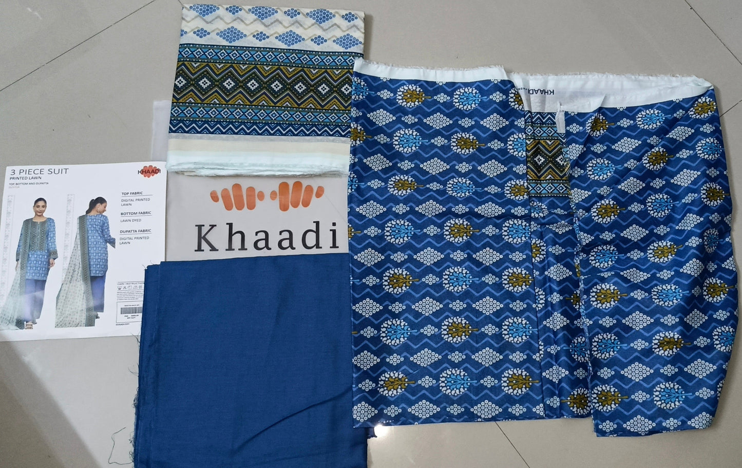 Khaadi SS'25 Doriya Edition – Unstitched 3 Piece Printed Lawn Suit