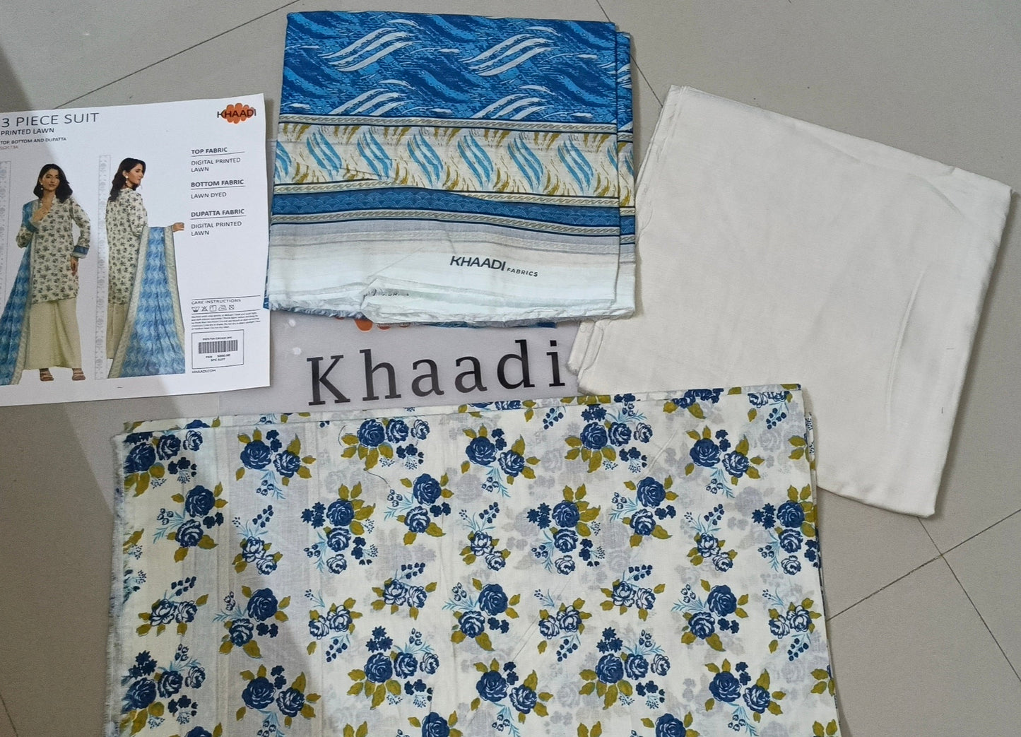 Khaadi SS'25 Doriya Edition – Unstitched 3 Piece Printed Lawn Suit