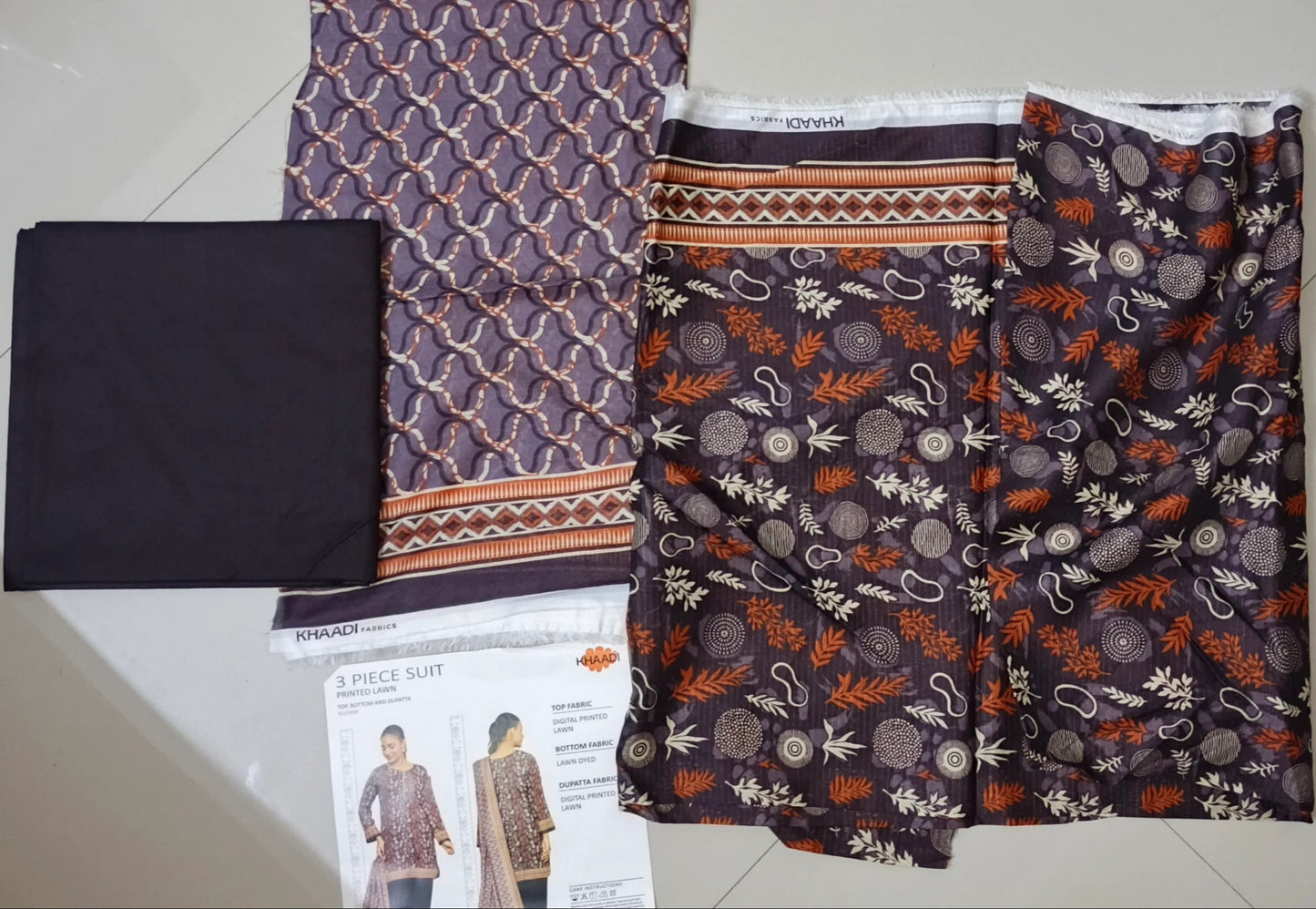 Khaadi SS'25 Doriya Edition – Unstitched 3 Piece Printed Lawn Suit