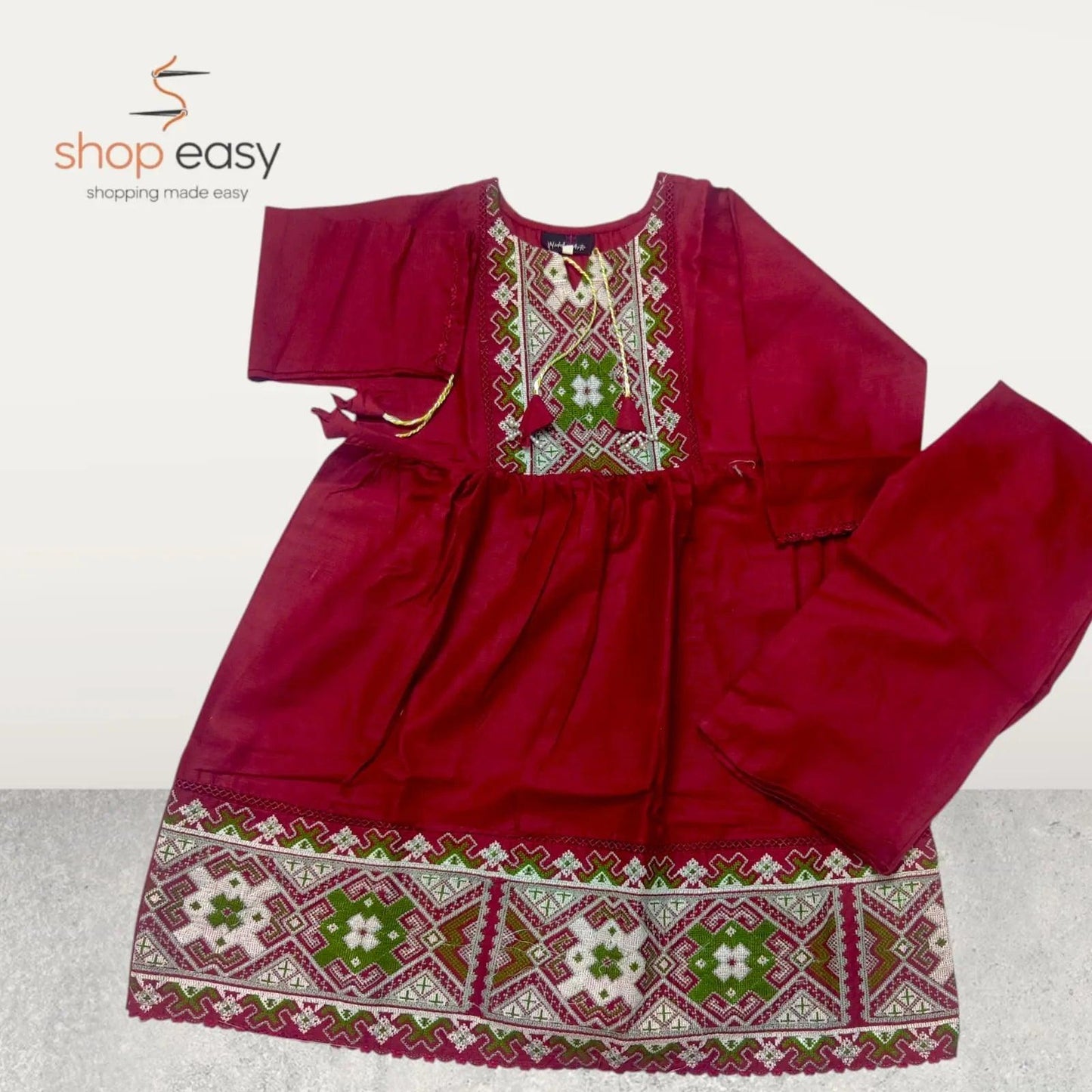 Frock 2 pcs embroided for kids