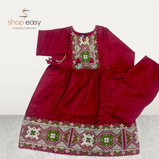 Frock 2 pcs embroided for kids