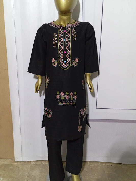 2-Piece Embroidered Jacquard Lawn Suit - Elegant & Comfortable