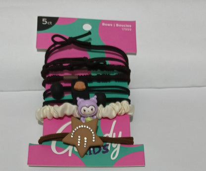 Goody Kids 5-Piece Hair Accessories Set – Colorful Bows & Elastic Bands