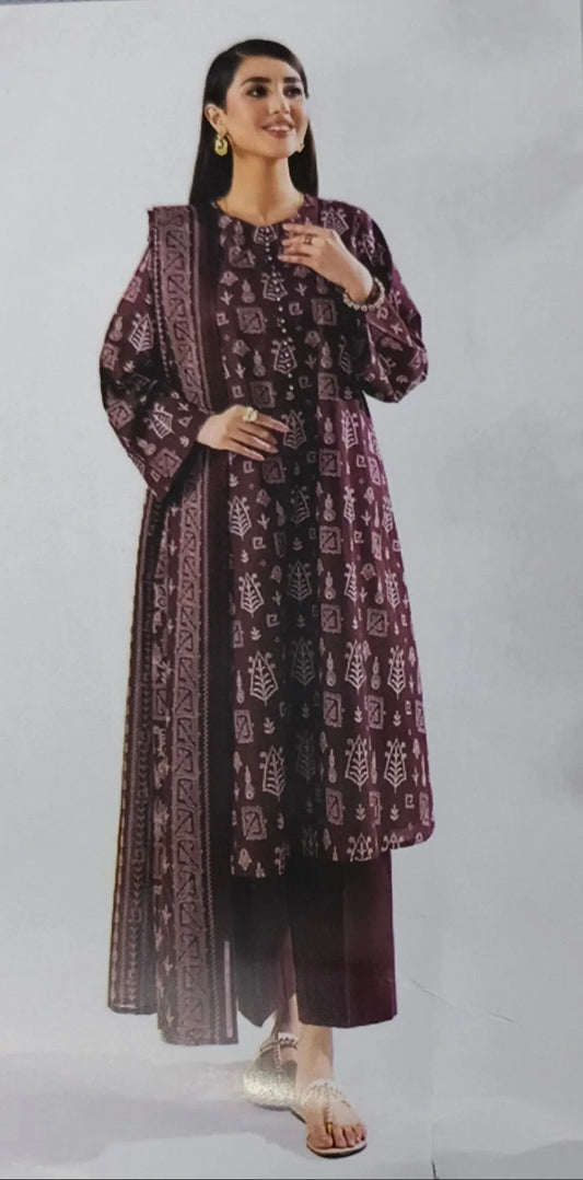Nishat Unstitched 3-Piece Printed Doriya Lawn Suit – Elegant Summer Collection