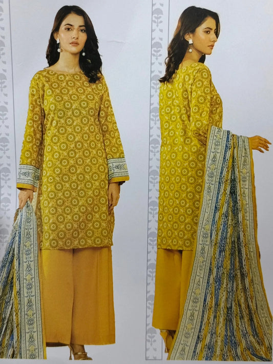 Khaadi SS'25 Doriya Edition – Unstitched 3 Piece Printed Lawn Suit