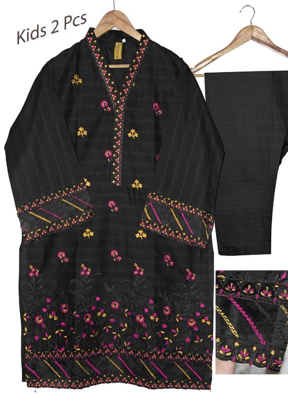 Kids 2-Piece Embroidered Pure Doria Lawn Suit – Elegant Summer Wear