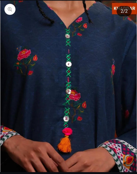 Zellbury Printed Kurta – Premium Khaddar Fabric