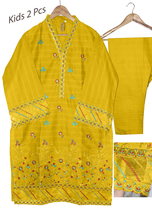 Kids 2-Piece Embroidered Pure Doria Lawn Suit – Elegant Summer Wear