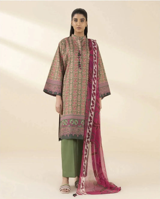 Sapphire 3-Piece Printed Lawn Suit