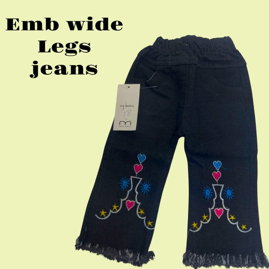 Trendy Embroidered Girls' Jeans - Stylish & Comfortable