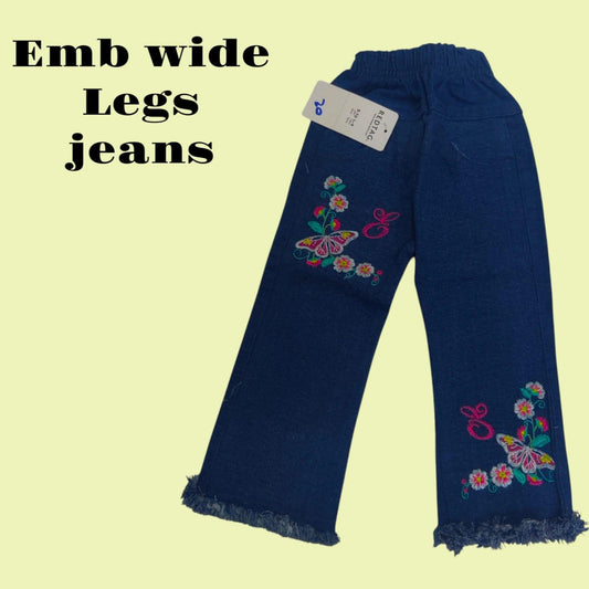 Trendy Embroidered Girls' Jeans - Stylish & Comfortable