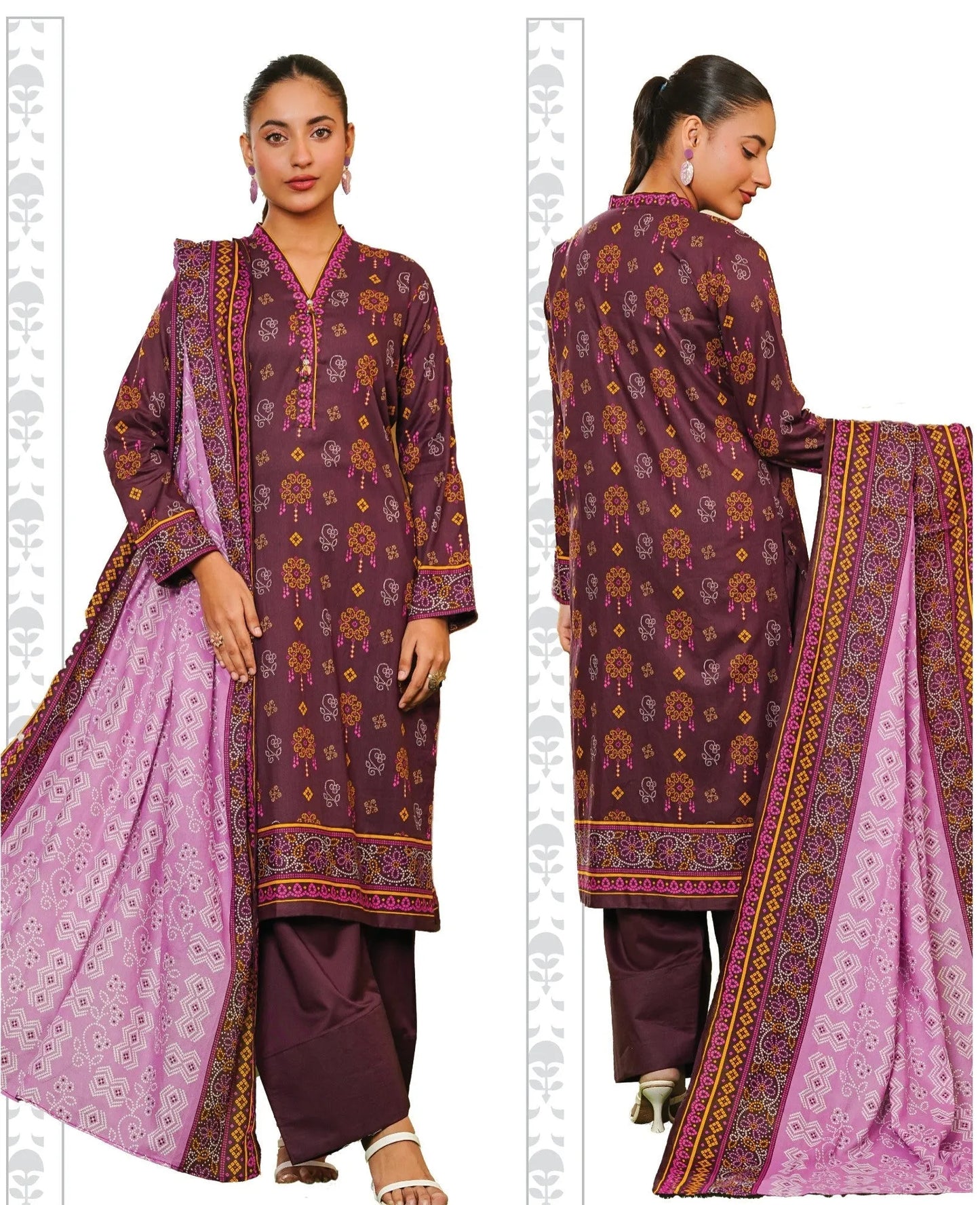 Khaadi SS'25 Doriya Edition – Unstitched 3 Piece Printed Lawn Suit