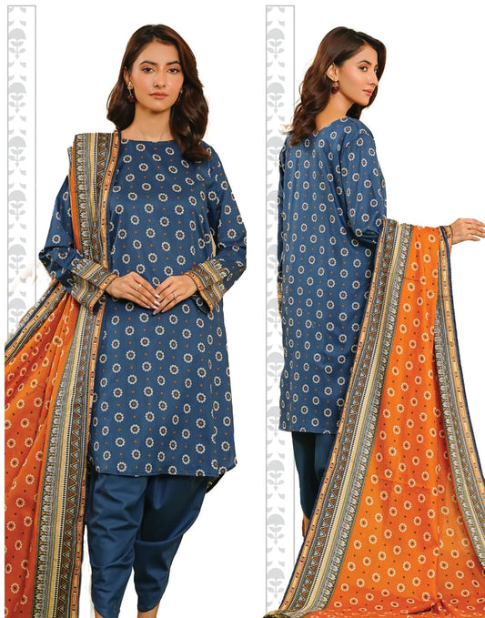 Khaadi SS'25 Doriya Edition – Unstitched 3 Piece Printed Lawn Suit