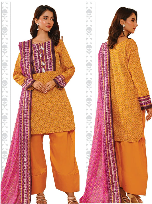 Khaadi SS'25 Doriya Edition – Unstitched 3 Piece Printed Lawn Suit