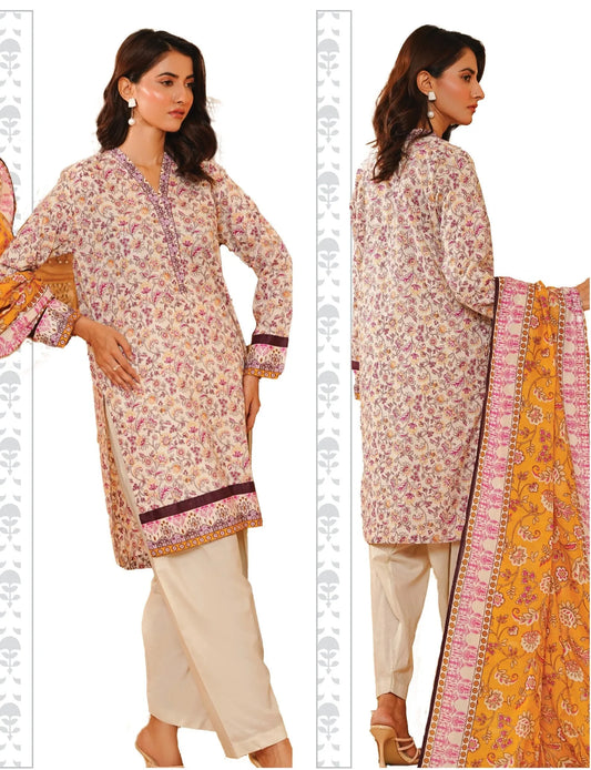 Khaadi SS'25 Doriya Edition – Unstitched 3 Piece Printed Lawn Suit