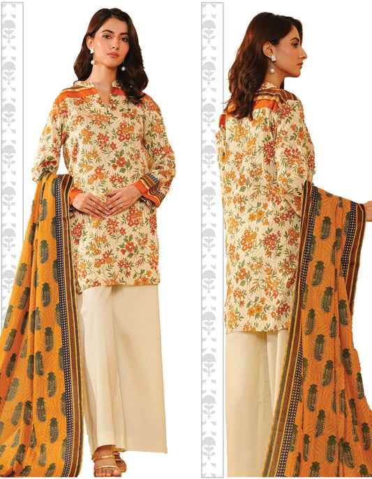 Khaadi SS'25 Doriya Edition – Unstitched 3 Piece Printed Lawn Suit