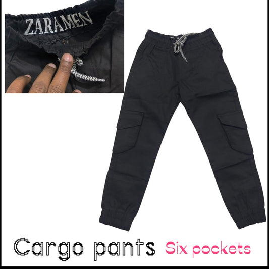 ZARAMEN Multi-Pocket Cargo Pants for Boys