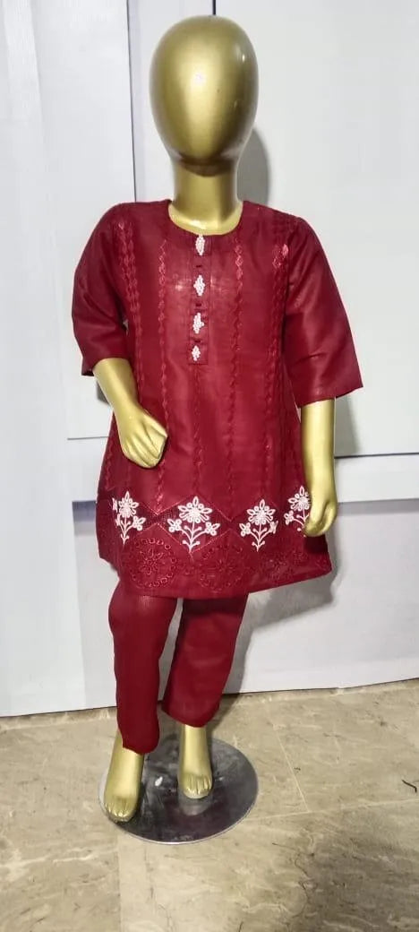 2-Piece Embroidered Chikankari Pure Lawn Suit – Stylish & Comfortable