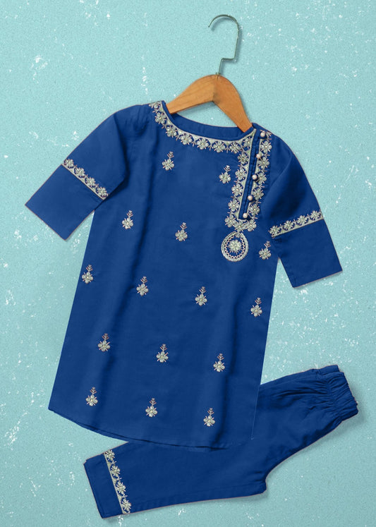 Kids 2PC Jacquard Lawn Embroidered Suit | Angrakha Style