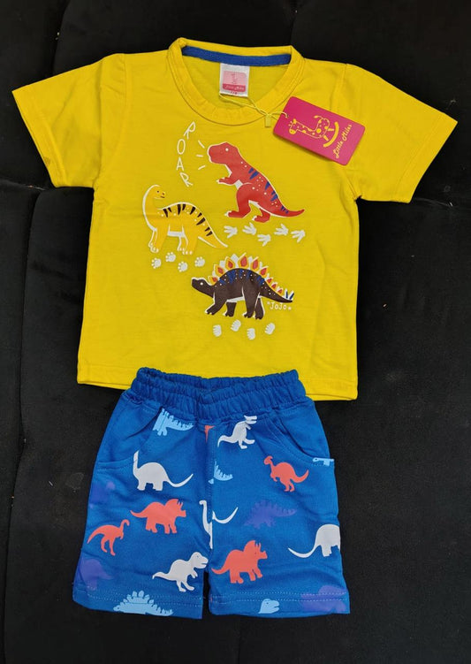 Dinosaur Print Kids' T-Shirt & Shorts Set – Fun & Comfy Outfit