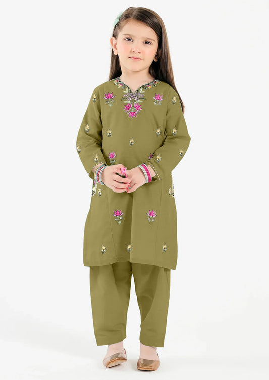 Kids 2-Piece Embroidered Suit | Pure Lawn | 2 Side Pockets