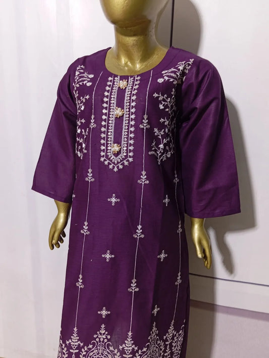 2-Piece Embroidered pure doria lawn