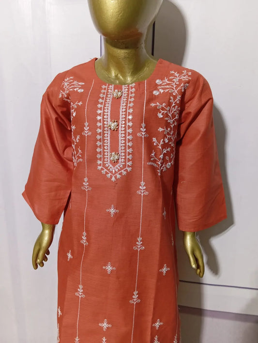 2-Piece Embroidered pure doria lawn