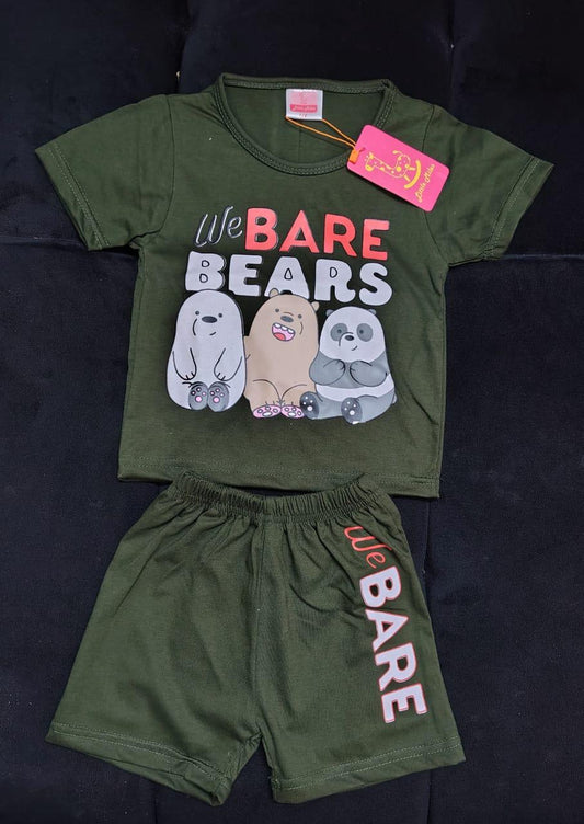 We Bare Bears Kids' T-Shirt & Shorts Set – Comfortable & Stylish Outfit