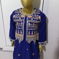 3-Piece Embroidered Doria Lawn Suit with Separate Koti Zinc Blue