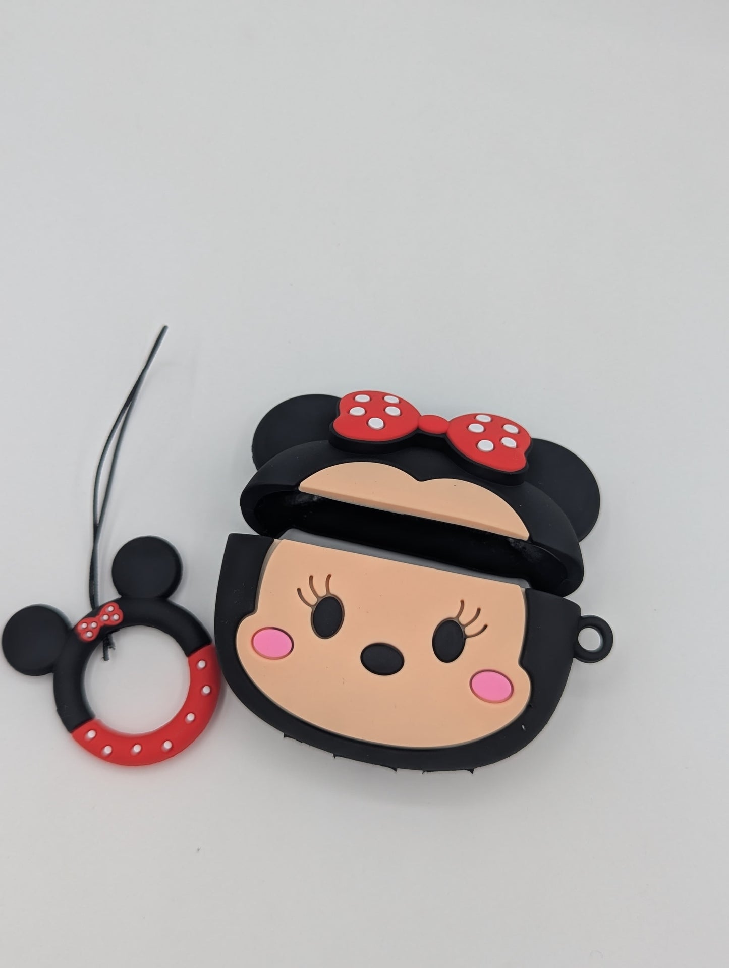 Minnie Mouse AirPods Case – 3D Silicone Cover with Keychain Ring